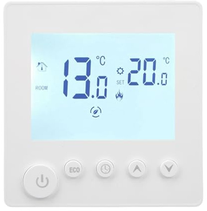 Yanmis Contrôleur de Température de Synchronisation D'Affichage de Thermostat Numérique Programmable Affichage de la Température pour Chauffage, Télécommande, Installation Facile, pour (Type normal)