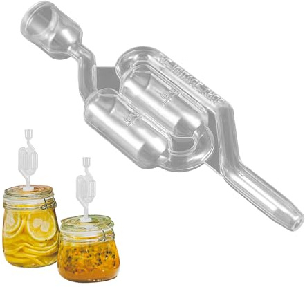 Tktouci Gärspund Fermentationsverschluss | Transparenter Blasengärverschluss zum Fermentieren - Luftdichtes Geräteglas zum Herstellen von Sauerkraut, Einlegen, Apfelwein und hausgemachtem