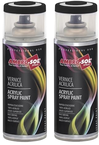 VE-INDUSTRIES Sprühlack Acryl 2x 400ml - RAL9005 Tiefschwarz matt - Holz, Metall, Kunststoff DIY