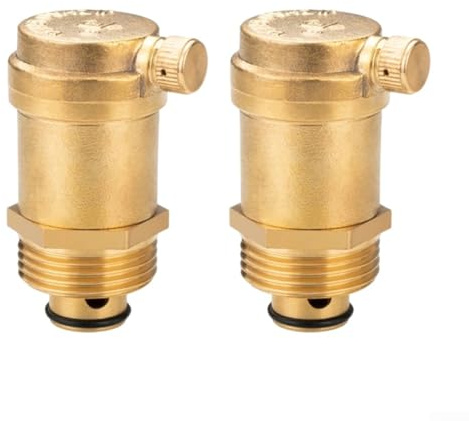 CYRENT 2 Stück Messing automatische Heizung Luft Entlüfter DN15 DN20 DN25 selbstdichtende Ventile für Hochdruck-Heizsysteme (DN25)