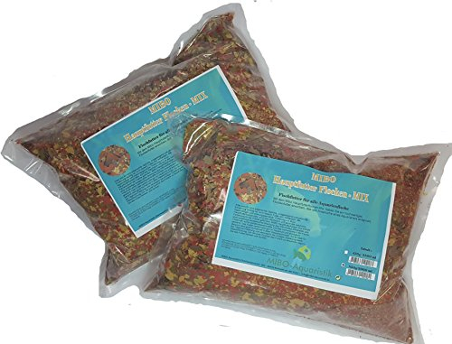 MIBO Flockenfutter 10.000 ml / 1700g Fischfutter in 2 x 5000 ml Siegelrandbeutel Fischfutter Aquarium Futter für alle Zierfische