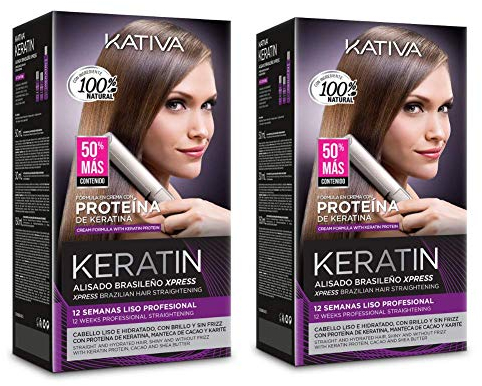 Kativa Cheratina lisciante Brasiliano Xpress Trattamento della cheratina senza formale - Pack 2