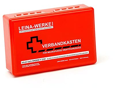 LEINA-WERKE 30006 ÖNORM V 5101 - Caja de vendaje (10 unidades), color negro y rojo