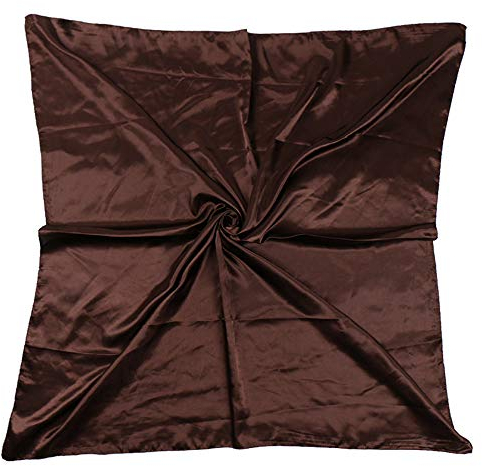 UK_Stone Damen Unifarben Groß Bandana Halstuch Satin Kopftuch Krawatte Multifunktionstuch 90 * 90cm