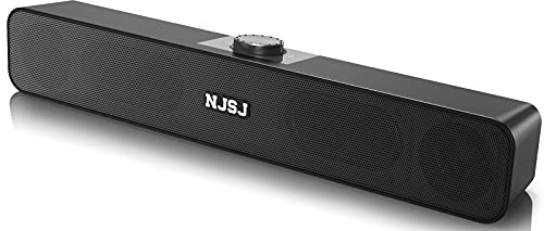 NJSJ Computer Lautsprecher,Kabelgebunden,Stereo USB Mini Soundbar Lautsprecher 3.5mm Jack für PC,Laptop,Tablets,Desktop,Handy,Monitor