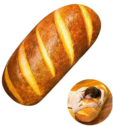 Suneast Funny 3D Simulation Bread Shape Pillow Soft Lumbar Back Cushion Plush Stuffed Toy Food Throw Pillow for Home Sofa Decor Gift - 40cm