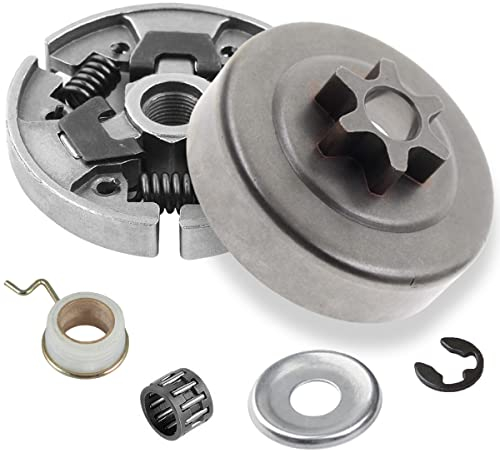ZAMDOE Sprocket Clutch Drum 3/8 for Stihl MS170 017 018 021 023 MS180 MS210 MS230 MS250 Chainsaw, Replaces 1123 640 2003, 1123 640 2073, w Needle Bearing Washer E-Clip Worm Gear
