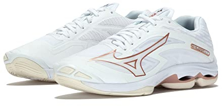 Mizuno Wave Lightning Z7, Handbollsskor för kvinnor, snövit rosa, 44,5 EU, Vit rosa snövit, 44.5 EU