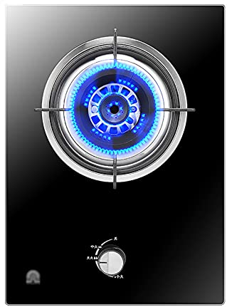 IBOWZ Burners Gas Hob 4.5KW Triple Ring Burner Gas Hob，1 Zones Built-in Cooktop Tempered Glass Cooker Hob In Easy To Clean，Flameout Protection &Child Lock Knob，Compatible With All Cookware [Energy