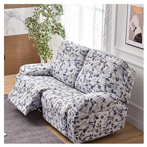 Stretchhusse für Relaxsessel Sesselbezug, 4/6/8-Teilig Sesselschoner Sesselauflage Relax mit Armlehnen Beige/Blau Sessel Überwurf Bezug Hochlehner Relaxsessel Mit Elastischem Boden ( Color : #17 , Siz