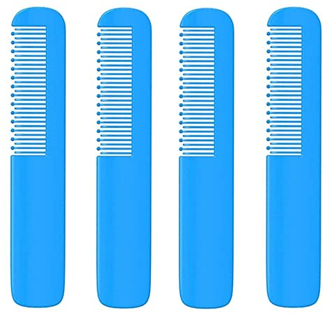 Zhouocea 4Pcs Baby Hair Combs Perfect Baby Hair Brushes Plastics Baby Combs Soft Toddler Combs Cradle Cap Brushes for Baby Child(Blue)