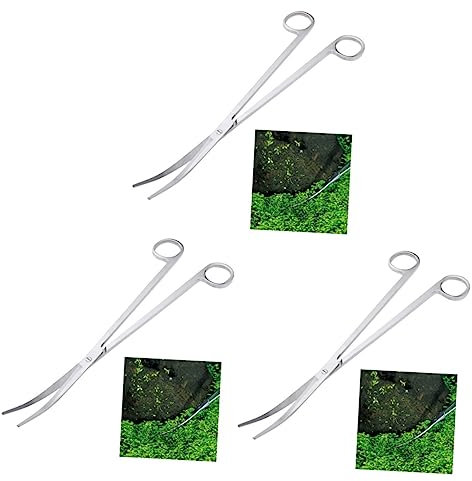 Mipcase 3stücke Pflanzenschere Mit Gebogenem Ende Für Aquarienpflanzen Rostfreie Scherenspitzen Für Präzises Trimmen Und Aquascaping Von Wasserpflanzen