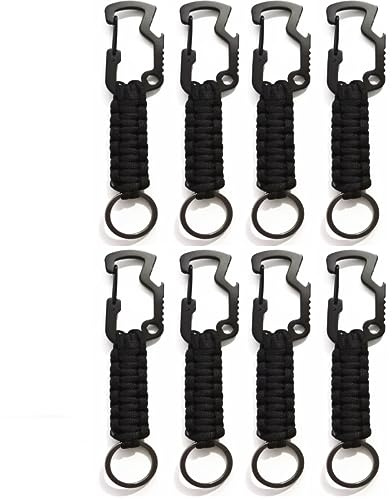 HOUSON 8 Stück Paracord Schlüsselanhänger mit Karabiner, Anhänger für Camping und Wandern