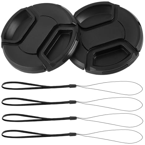ZZJMCH 2 Pack 52mm Center Pinch Front Lens Cap Compatible with Nikon DSLR Camera with 18-55mm or 55-200mm Lens, D3200 D3100 D3000 D5200 D5100 D5000 D90 D80 D60 D40 (52mm)