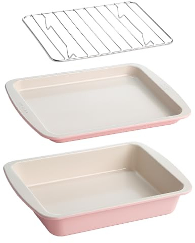 Tasty Lot de 3 grille-pain en acier au carbone Rose