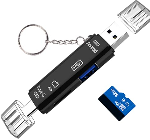 Lecteur de carte SD multifonction 5 en 1, lecteur de carte mémoire micro SD/TF, adaptateur micro SD vers USB C OTG compatible avec MacBook Pro, Galaxy S21 S22 S23, PC, appareils Android et plus encore