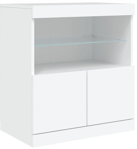 vidaXL Sideboard mit LED-Leuchten Weiß 60x37x67 cm
