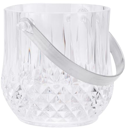 sourcing map Champagne Bucket with Handle, Acrylic Ice Buckets, Beer Wine Champagne Container for Bar KTV Parties(Transparent)