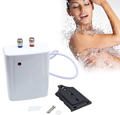 Shiyinge Elektrischer Durchlauferhitzer Klein Warmwasser Heizung KüChe Badezimmer Elektrische Water Heater Niederdruck Untertisch Tankless Sofortige FüR Bad KüChenspüLe Waschbecken Weiß 3500W 220V