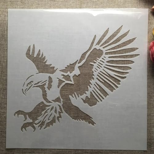 Schablone zum Malen, 30 x 30 cm, Adler, wiederverwendbar, für Holz, Wand, Stoff, Stein, Kreidetafel, Beschilderung, Kunstprojekte zur Kartenherstellung