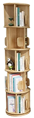 GaRcan Bücherregale, 2/3/4/5 Etagen, drehbares weißes Bücherregal, um 360 Grad drehbar, freistehendes, stapelbares Bücherregal aus Holz für Wohnzimmer, Arbeitszimmer und Büro