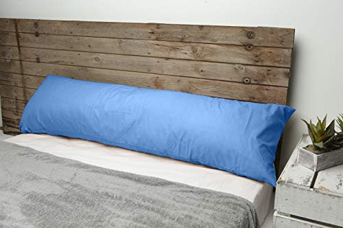 Lange Nackenrolle - 5ft Körperkissen mit Atmungsaktivem Mikrofaserbezug, Weiche und Feste Unterstützung für Schwangerschaft und Stillzeit (Mittelblau)