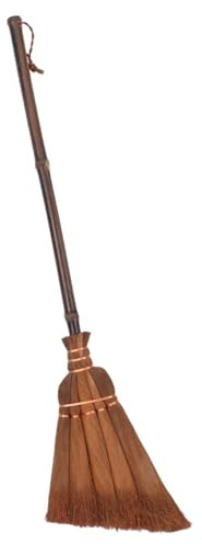 SECFOU Children's Small Broom 59cm Home Cleaning Tool Palm Fiber Bristles Indoor Outdoor Dust Removing Brush for Boys and Girls
