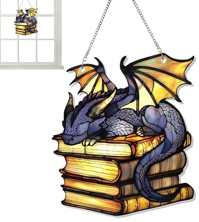Moreeulsi Dragon Sun Catcher Craft Pendant, Window Decor Dragon Sun Catcher, Dragon Suncatchers For Window, Aesthetic Dragon Window Rainbow Maker Light-catcher, Dragon Light Catcher, 15cm