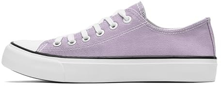 Zapatos de lona para mujer, tenis de caña baja para mujeres y hombres, tenis clásicos con cordones, zapatos de tenis casuales, Purple, 42 2/3 EU