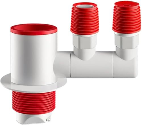 Four-Way Water Splitter,Replaceable Drain Down Hose Sink Drain Fitting,Versatile 360° Rotation,Dual Seal Drainage Connector Sink Drain Adapter with Sealing for Washing Machines Sinks for Home