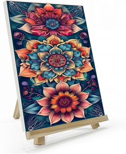Malen Nach Zahlen Erwachsene Groß 50x100cm Malen Nach Zahlen Mandala-Blume Ölgemälde-Kits auf Leinwand mit Pinseln und Acrylpigment, Anfänger Graffiti-Liebhaber, Bastelset Geschenke, Ohne Rahmen Z-799