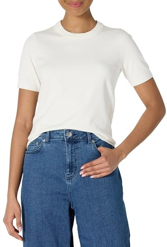 Amazon Essentials Damen Kurzarmpullover-Pullovertop in Regular-Fit, Eierschalenweiß, XL