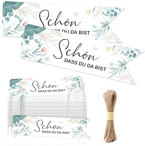 BIROYAL 100 Stück Geschenkanhänger SCHÖN DASS DU DA BIST