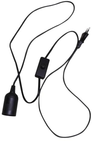 Artibetter 1.8m Lampada Portalampada in Plastica Con Base e Cavo Interruttore Per Illuminazione Cantina Soffitta