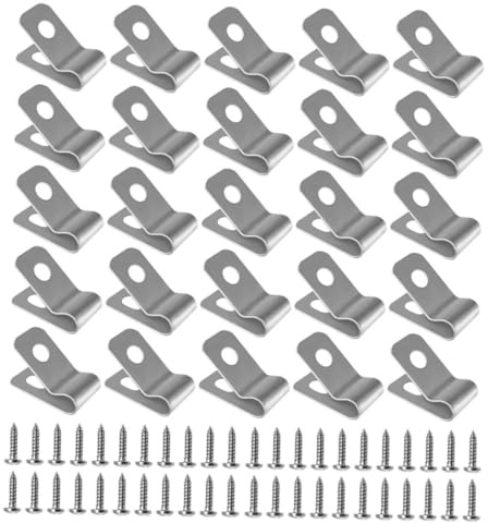 iplusmile 100ensembles Clips pour Clôture Métallique Clips pour Clôture Fil de Robuste Pinces de Fixation pour Cage pour Animaux Adaptées aux Poteaux de Bois