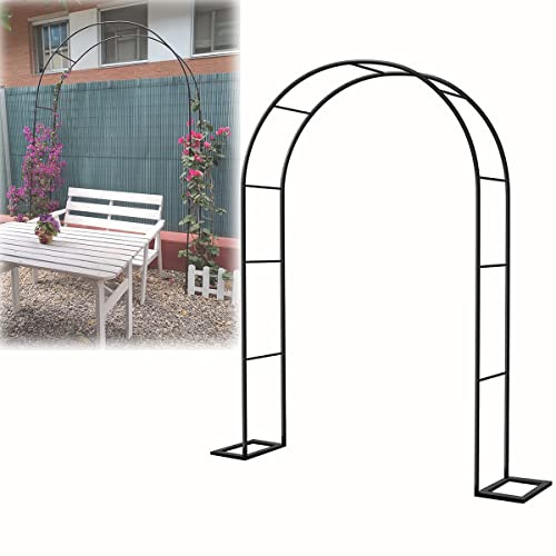 Gartenpavillon Metall Schwarz - Outdoor Rankbogen für Kletterpflanzen Rosenstütze Dekorative Laube (Größe:80 x 200 cm)