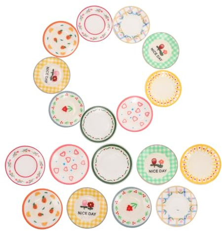 SUPVOX 18 Stoviglie Per Case Delle Bambole Utensili Da Cucina In Miniatura Oggetti Per Layout Vassoio Per Case Delle Bambole Decorazioni Per Piatti In Miniatura Per