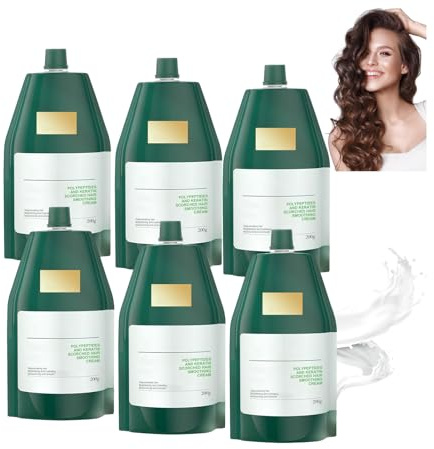 Peptid keratin-hårbalsam, djupvårdande mask, fuktgivande, utjämnande och närande hårvård kräm för torrt, skadat hår, för långvarig glans och smidighet. (6 st)