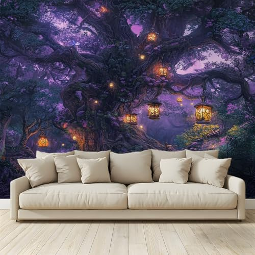 MKBKLI Papier Peint Panoramique Forêt enchantée arbres anciens Murale 3D Intissé Fresque Poster Décoration Fond De Mur Tv Salon Chambre 300 (H) x 210 (L) cm