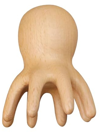 Masajeador De Cabeza Para Cuero Cabelludo Herramienta De Relajación Pulpo | Peine De Masaje De Puntas De Madera Para Hombres Mujeres Hogar Lugar De Trabajo Descanso Estudio Bienestar Diario