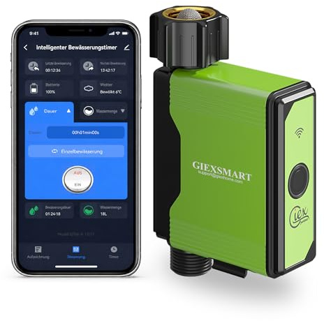 Temporizador de riego ZigBee con medidor de Agua, Requiere Pasarela ZigBee, Programador para Grifo de jardín con Entrada de latón, Control por App Tuya Smart/Smart Life, Compatible con Home Assistant