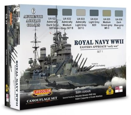 lifecolor CS33 Royal Navy Acrylic Paint Set 1