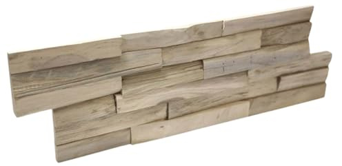 Rebel of Styles - UltraWood Teak Benevento - 0,09 m² / 1 pièce - Panneaux muraux 3D/parements/plaques en teck - Décoration murale - Lambris élégant pour murs intérieurs