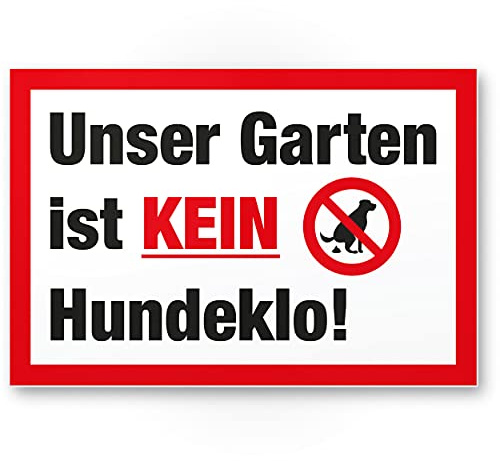 Komma Security Garten Kein Hundeklo Keine Hundetoilette - Schild Hunde kacken verboten - Verbotsschild Hundeverbotsschild Verbot Hundeklo Hundekot Hundehaufen Hundekacke