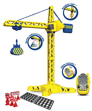 Tooko - Gru da Costruzione Radiocomandata con Effetti Sonori - Ruota di 360° - 70 cm - Tutto Comandabile da Telecomando - Giocattolo per Asilo