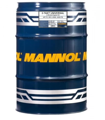 MANNOL 7205 2-Takt Motoröl mineralisch für Motorräder, Roller, 208L | Zweitaktöl auf Mineralölbasis, erfüllt API TC, JASO FB, ISO L-EGB, schützt luftgekühlte Motoren vor Verschleiß und Korrosion