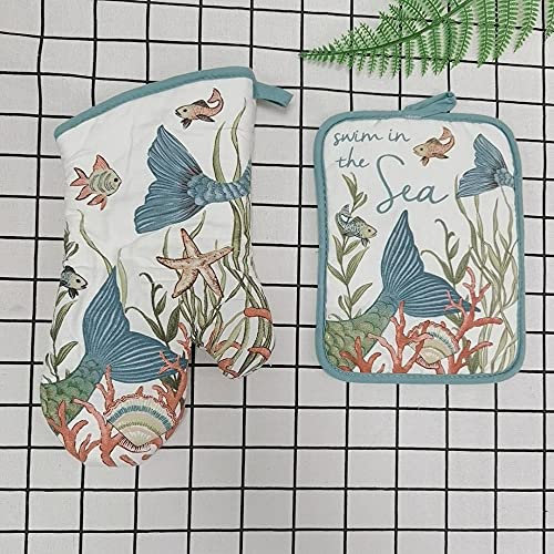 Topflappen Blau-Weiße Teekanne Ofenhandschuhe rutschfest Haltbar-Geeignet Zum Kochhandschuhe Backhandschuhe Waschbare Topfhandschuhe, Küchenzubehör Ofenhandschuhe Hitzebestaendig 17x27cm
