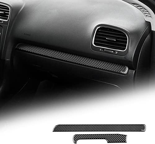 KUNGKIC Kohlefaser Armaturenbrett Zierleiste Auto Mittelkonsolenstreifen für Volkswagen VW Golf 6 GTI MK6 2008 2009 2010 2011 2012 2013 Zubehör Innenraum Dekorativ Aufkleber