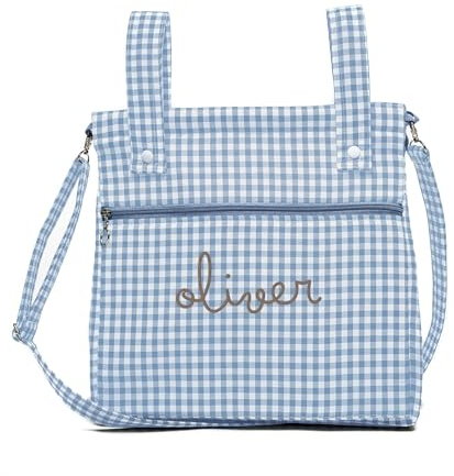 Personifizierte Baumwolle Geruit Einkaufstasche für Kinderwagen - Kinderwagentasche - Kinderwagen Organizer Tasche Brotkasten - Nenel (Gepuderte Rosa)