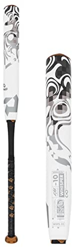 DeMarini 2023 Whisper (-10) Fastpitch Bat - 33/23 oz, White/Copper